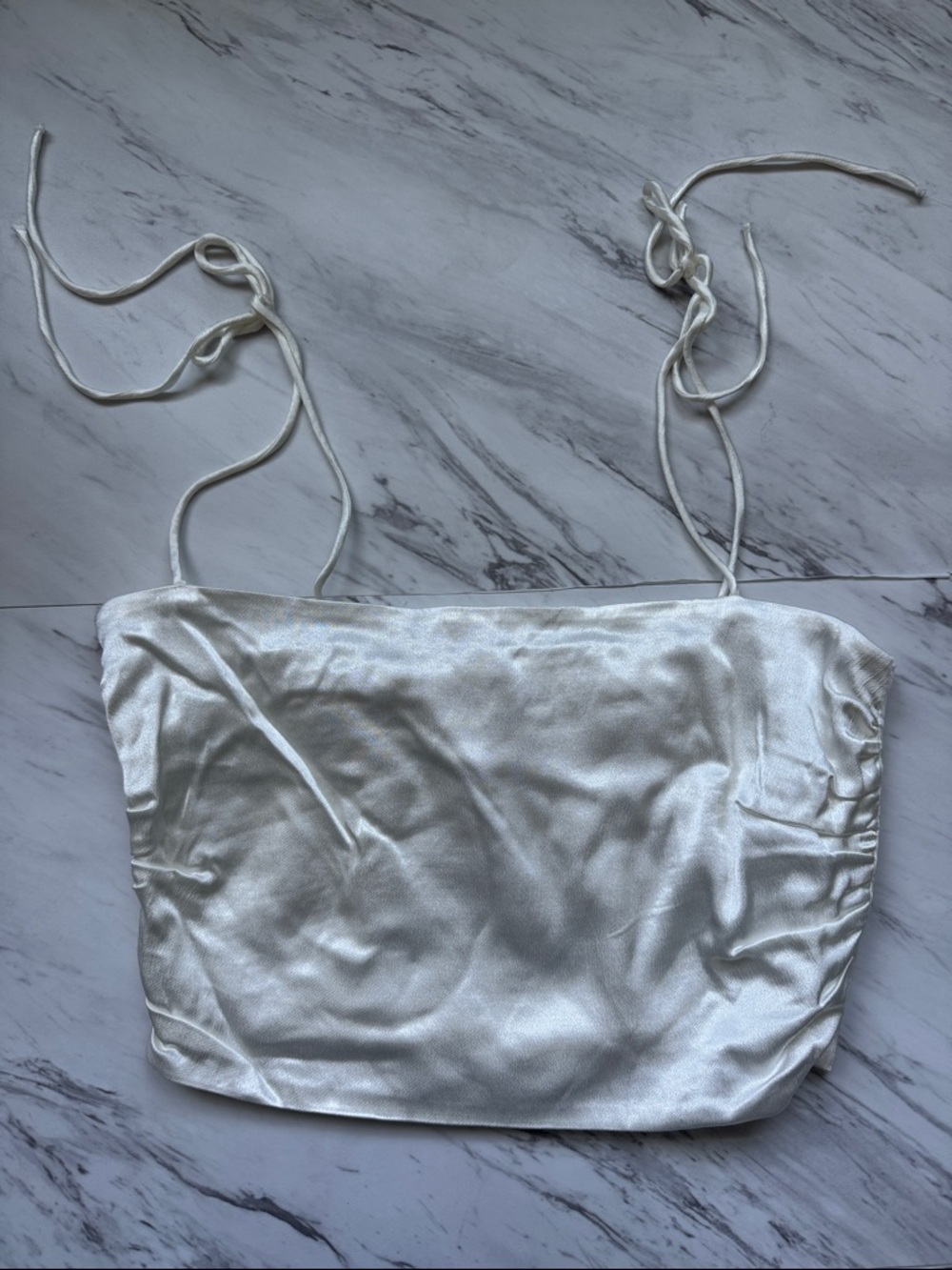 Tie-Strap Crop Top in White